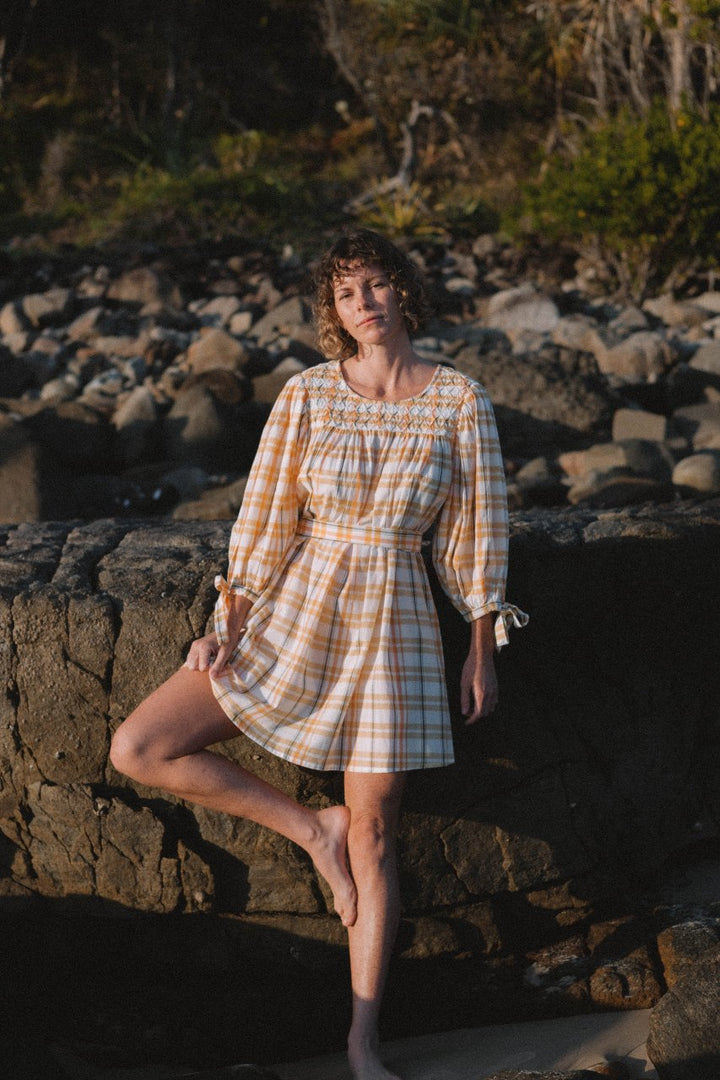 Freya Dress ~ Honeycomb Plaid