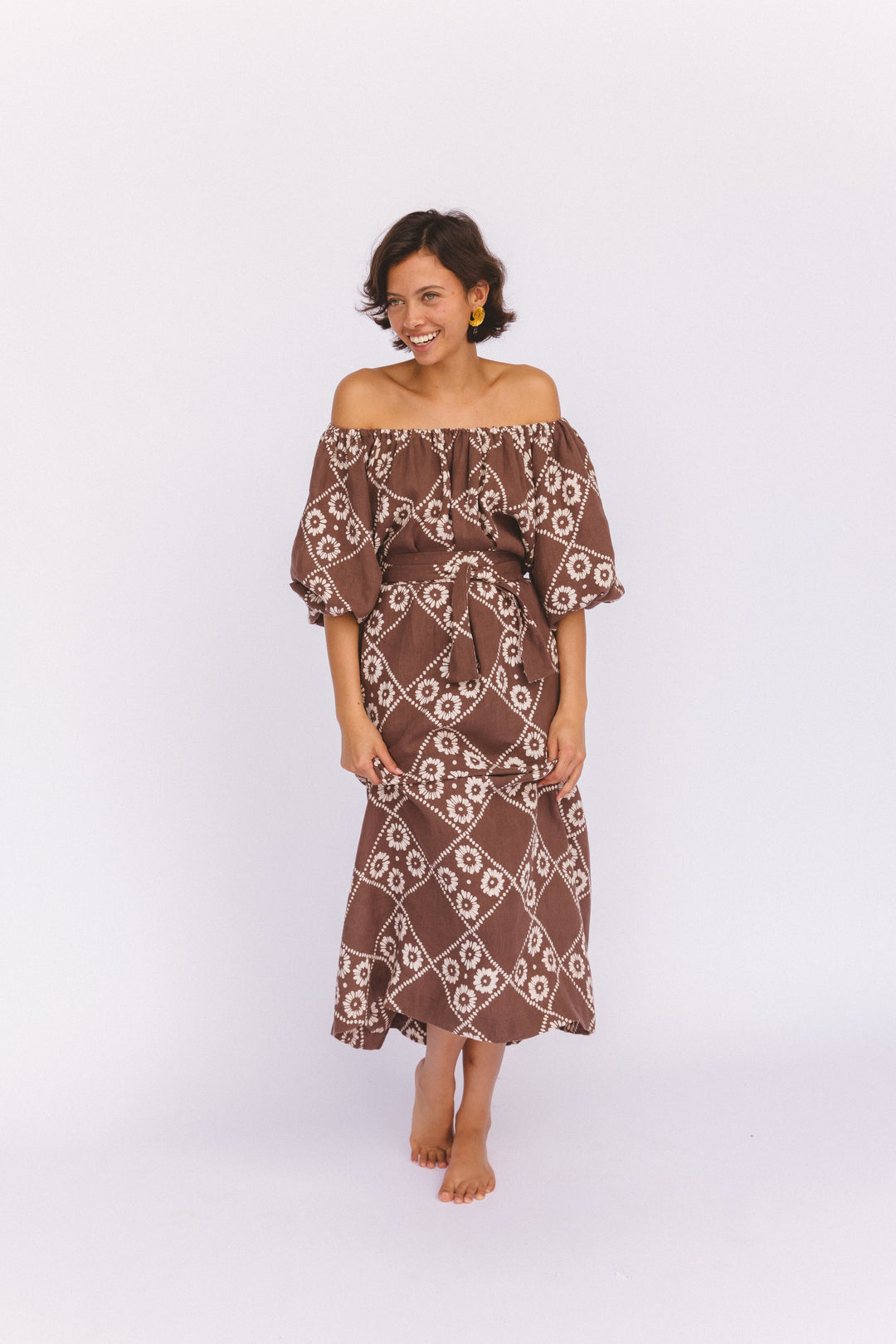 Dahlia Midi Dress ~ Maple