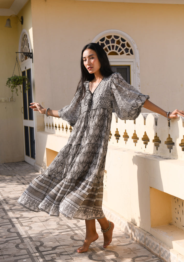 Jasmine Midi Dress ~ Charcoal