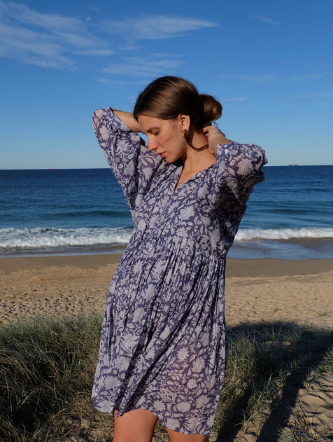 Kyra Mini Dress ~ Blue Iris