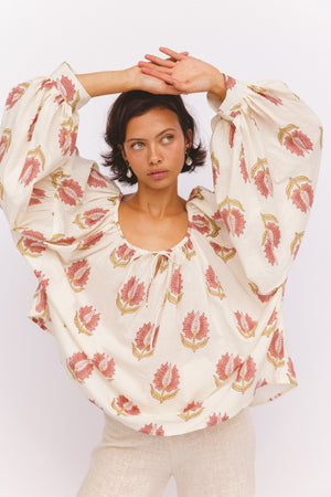 Ria Blouse ~ Strawberry Cream