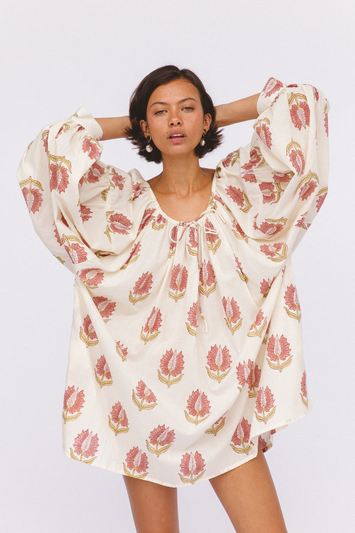 Ria Mini Dress ~ Strawberry Cream