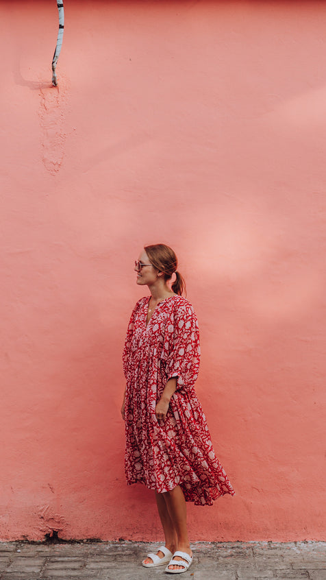 Kyra Midi Dress ~ Saffron